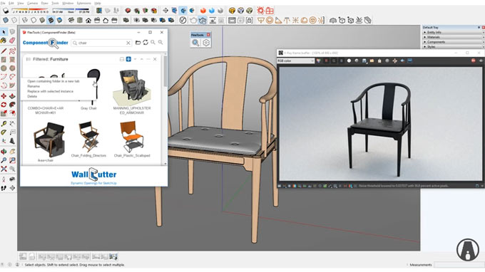 Demo of component finder, a new sketchup extension