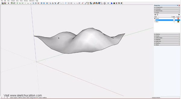 How to use Drop Vertices Sketchup Plugin to drop terrain borders in Sketchup