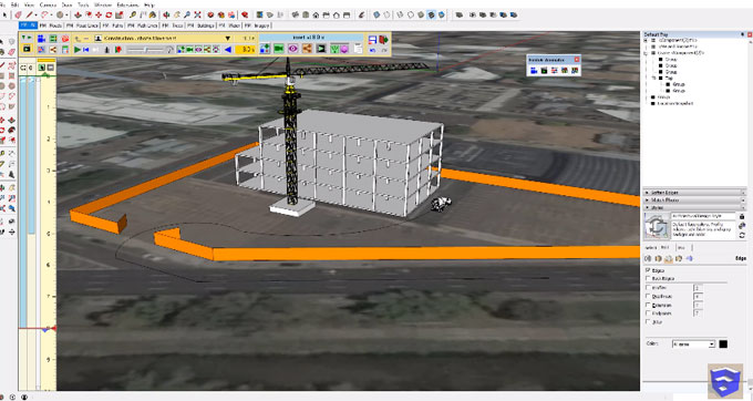 How to create a moving animation of a construction site