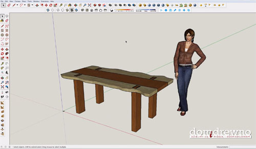 How to create a Oak table for the living room by applying sketchup pro
