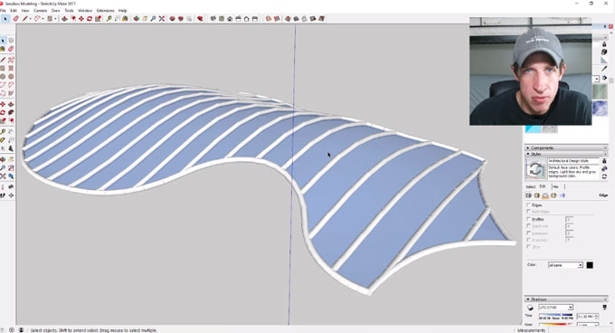 Some useful tips to produce organic canopy with sandbox tools in sketchup
