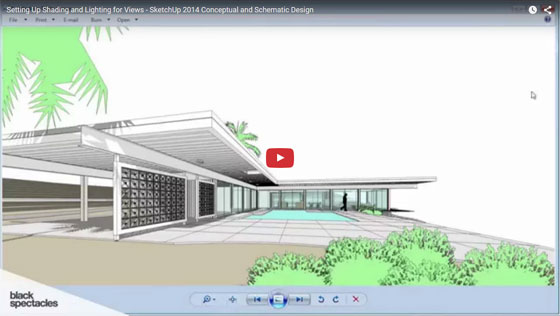 sketchup pro for setting up shading & lighting for views