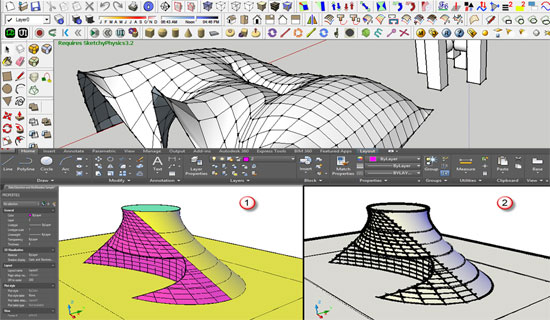 How to create array of objects through Sketchup and CAD