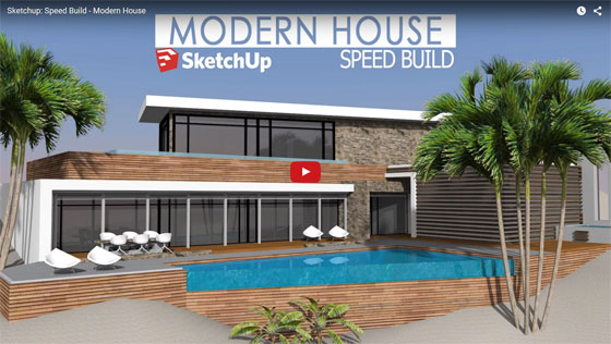 google sketchup speed building - modern house | sketchup ...