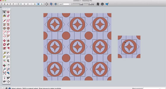 Learn how to draw patterns through components in sketchup