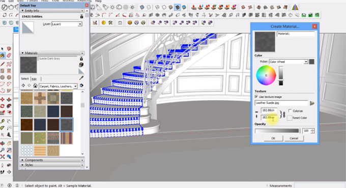 How to design a staircase with sketchup & render with v-ray 3.4