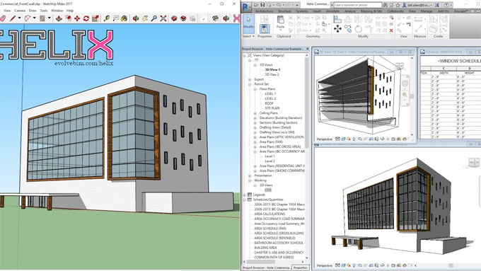 The newest Helix tool can easily transform your sketchup model to Revit