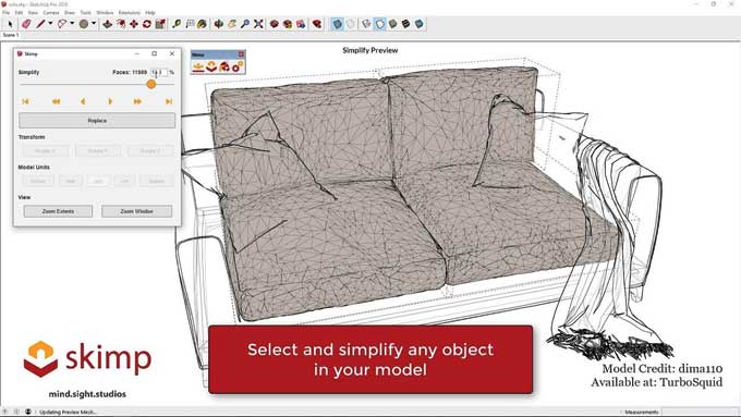 Skimp for SketchUp Polygon Reduction and Import for Professionals