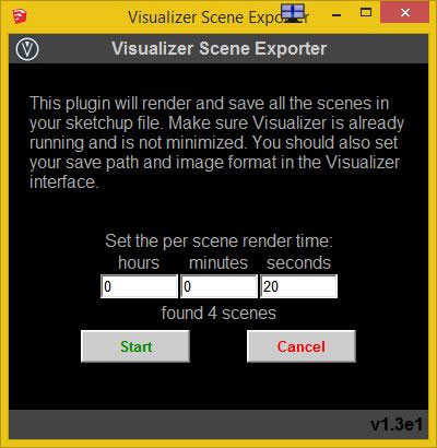 Visualizer Scene Exporter for sketchup