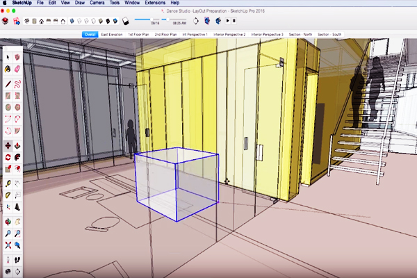 The sketchup X-ray mode