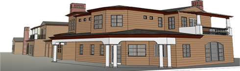 side view of google sketchup model house