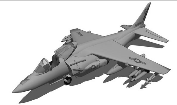 Sketchup model - McDonnell Douglas AV-8B Harrier