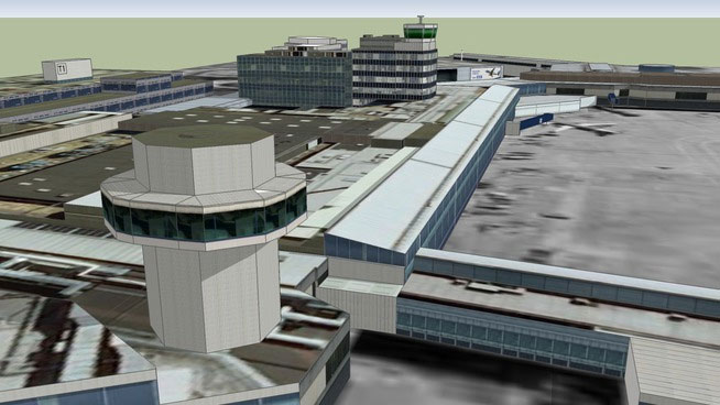 Sketchup model - Manchester Airport Terminal