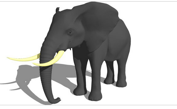 Sketchup model - African Elephant