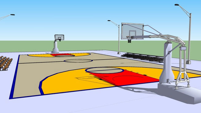 Sketchup model - Basketball court outdoor