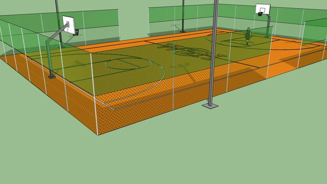 Sketchup model - Outdoor Basketball Court