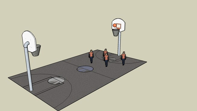 Sketchup model - Basketball court