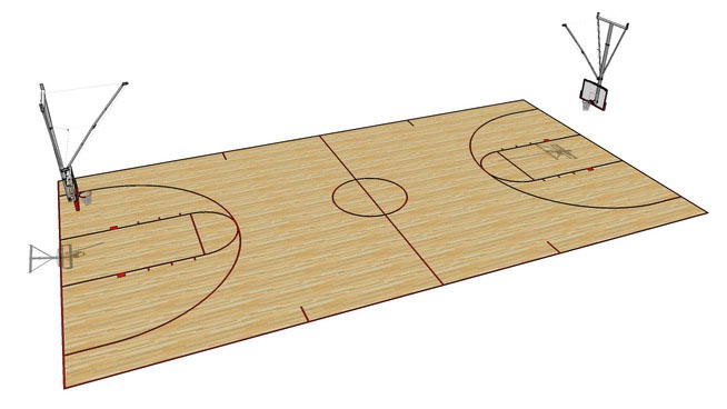 Sketchup model - High School Basketball Court