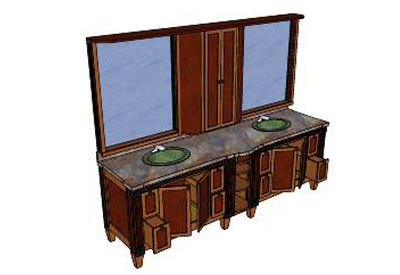 Double Sink with Mirror