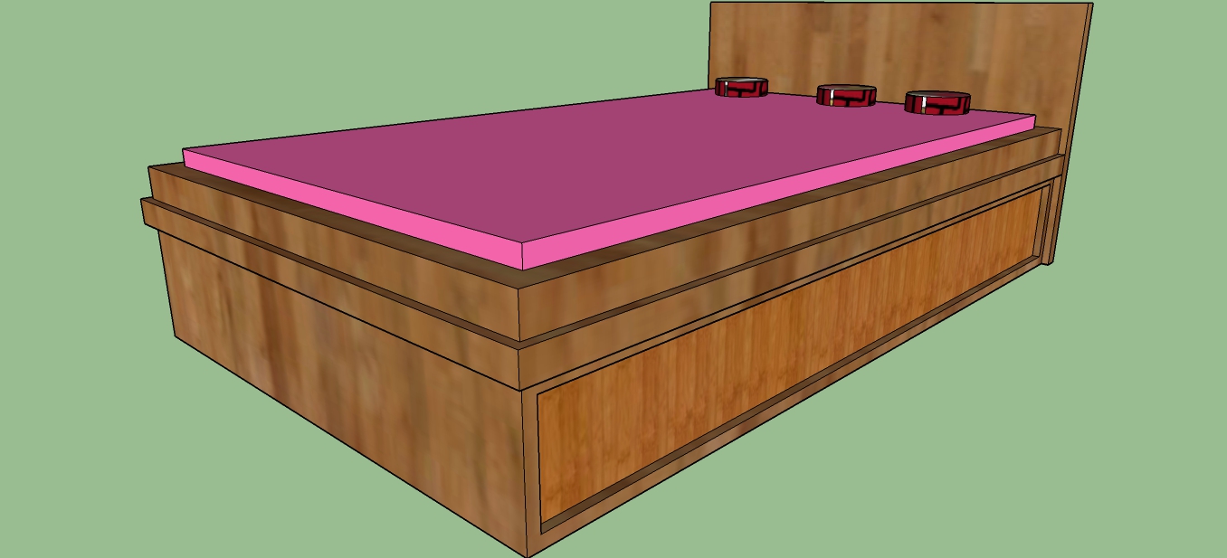 Sketchup model : Bed with Pillow