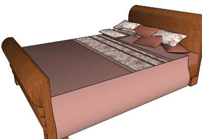 Fancy Bed with Pillows