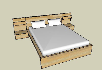 Platform Bed with Nightstands