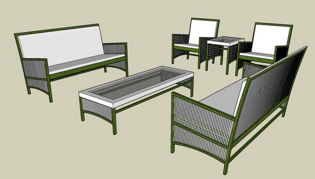 Sketchup model - Outdoor Furniture Set