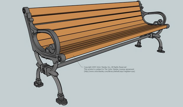 Sketchup model - C-10 Classic Series 6ft Bench