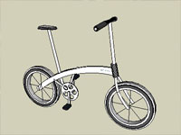 Unfolded Bicycle in Sketchup