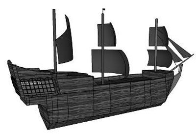 Black Pearl Boat in SketchUp