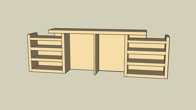 Sketchup model - Malm Bookshelf Headboard