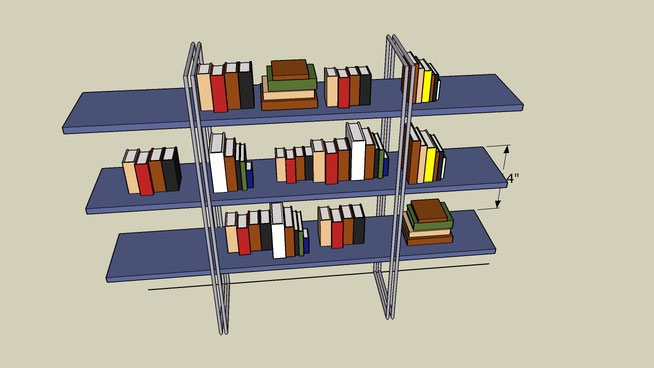 Sketchup model - Bookshelf with Books
