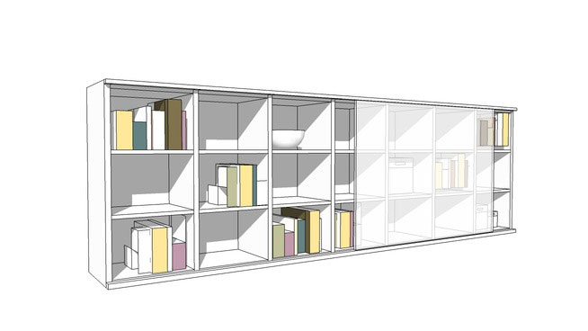 Sketchup model - Interluebke Studimo bookshelf
