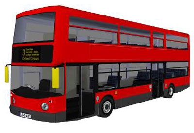 UK Double Daker Bus in SketchUp