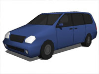 Minivan Car in Sketchup