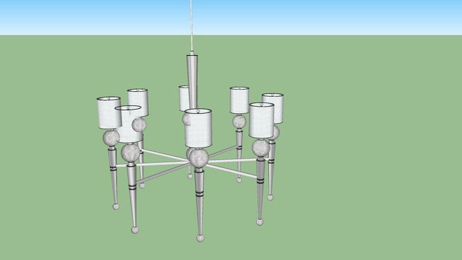 Sketchup model - Chandelier Metal and Glass
