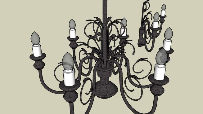 Sketchup model - Wrought Iron Chandelier