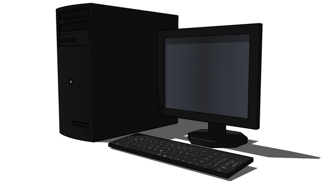 Desktop computer with a flatscreen monitor