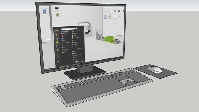 Sketchup model : Desktop PC Computer