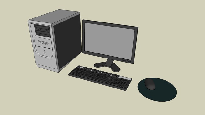 Sketchup model : Desktop computer
