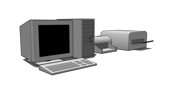 Sketchup model : Computer with accessories