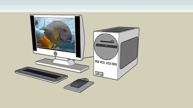 Sketchup model : Home Desktop Computer