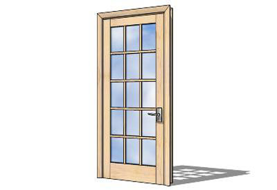 Maple Door with Glass Panels