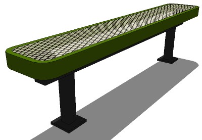 SketchUp Model:  Flat metal bench
