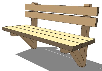 Wood trail bench