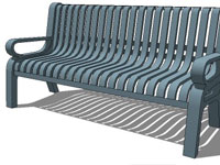 Metal bench with arms 