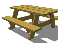 SketchUp-Wood picnic table