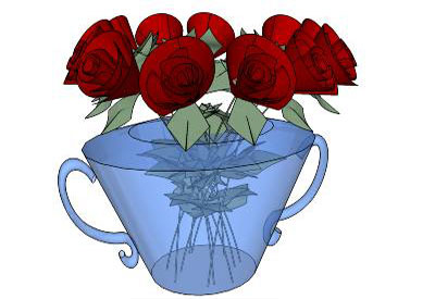 Vase of Roses Flowers