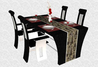 Modern Dining Sets on Sketchup Components 3d Warehouse Furniture  Modern Dining Set