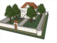 House with Garden in Sketchup